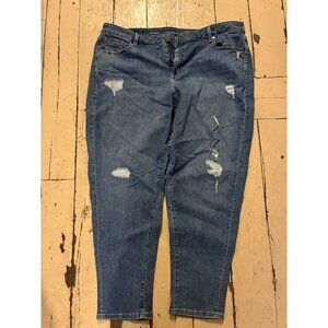 Lane Bryant womens jeans Size 20 R Boyfriend distressed